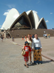 The Granger children in front of the Sydney Opera House